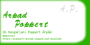 arpad poppert business card